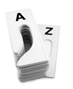 Rectangular Rack Dividers Alphabet Letters A-Z (26)